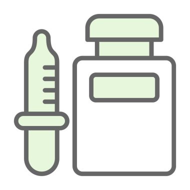şişe ve ilaç ikonu vektör illüstrasyonu