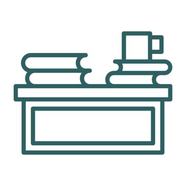 Kitap simgesi, vektör illüstrasyonlu kitaplık tablosu 