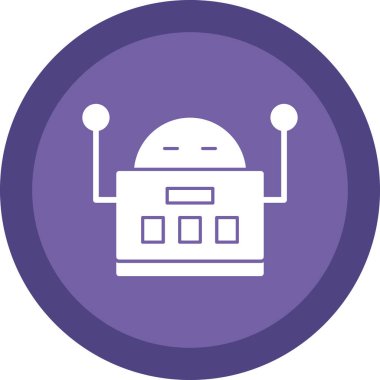 robot düz simgesi, vektör illüstrasyonu