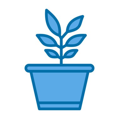 Saksı bitkisi. Web simgesi basit illüstrasyon