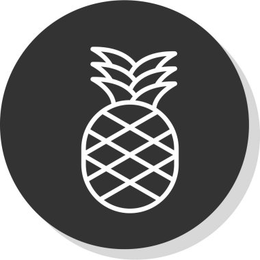 Ananas. Web simgesi basit illüstrasyon 