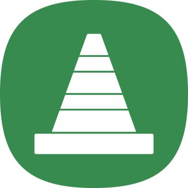 Trafik konisi simgesi, vektör illüstrasyonu basit tasarım