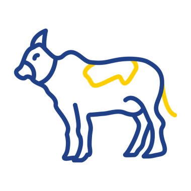 Hayvan çiftliği inek simgesi - taslak biçimi