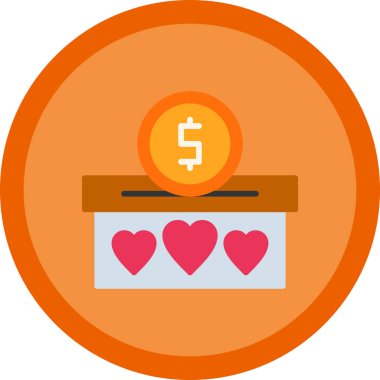 Bağış simgesi, vektör illüstrasyonu, yardım konsepti 