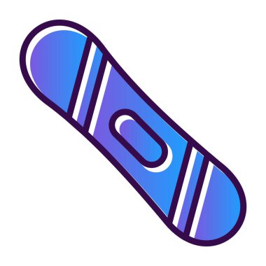 Snowboard düz ikonu, kış sporu konsepti, snowboard ekipman tabelası, vektör illüstrasyonu 