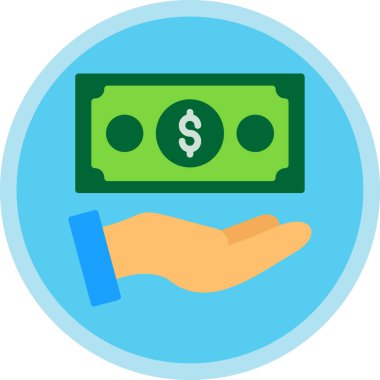 İş dünyasının vektör illüstrasyonu Nakit ödeme simgesi