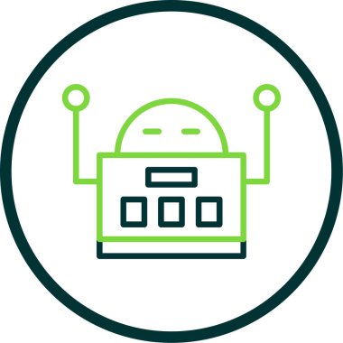 robot düz simgesi, vektör illüstrasyonu