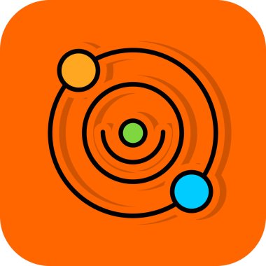 Yörünge web simgesi vektör illüstrasyonu