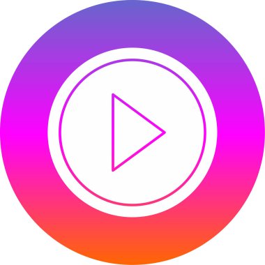 Beyaz arkaplanda izole edilmiş düğme simgesi tasarım vektör çizimini oynat 