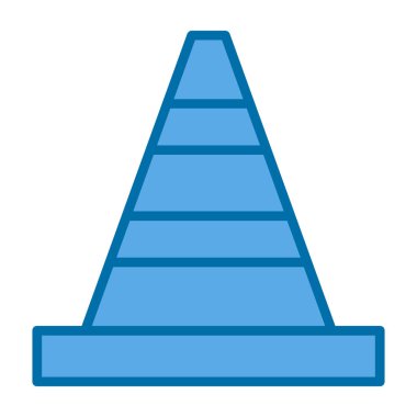 Trafik konisi simgesi, vektör illüstrasyonu basit tasarım