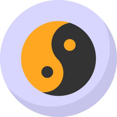 Basit düz yin yang vektör simgesi.