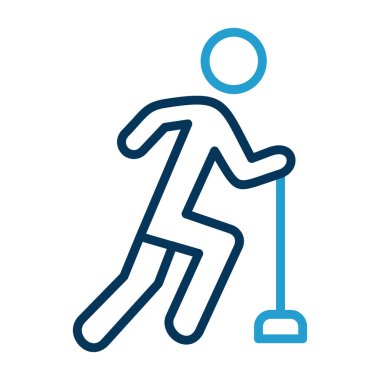 Çubuk adam beyaz arkaplan üzerinde bir çubuk simgesi, çizgi renk biçimi, vektör illüstrasyonu