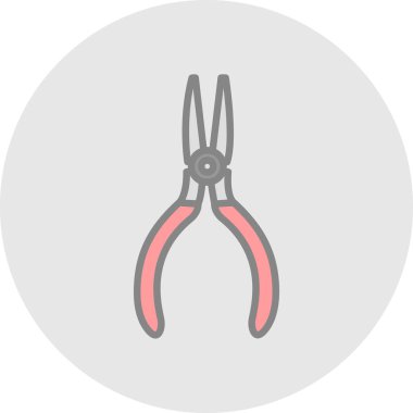 İğne burun pensesi ikon vektör illüstrasyonunu yuvarla