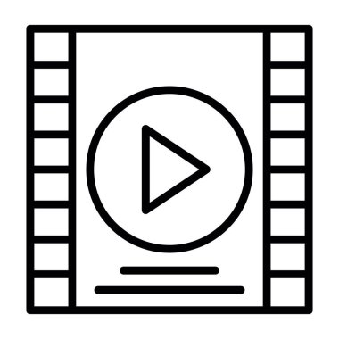 film vektörü ince çizgi simgesi