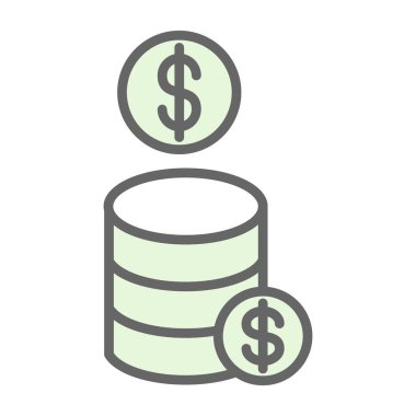 Para dolarları. Web simgesi basit illüstrasyon