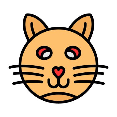 Kedi suratlı. Web simgesi basit illüstrasyon