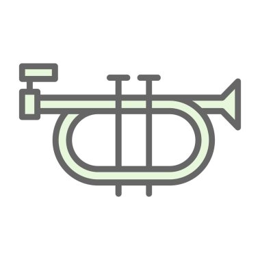 Trompet. Web simgesi basit illüstrasyon