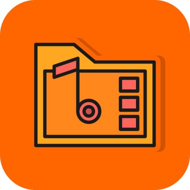 Müzik klasörü. Web simgesi basit illüstrasyon