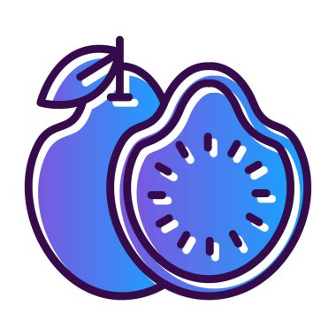 Guava egzotik meyvesi. Web simgesi basit illüstrasyon 