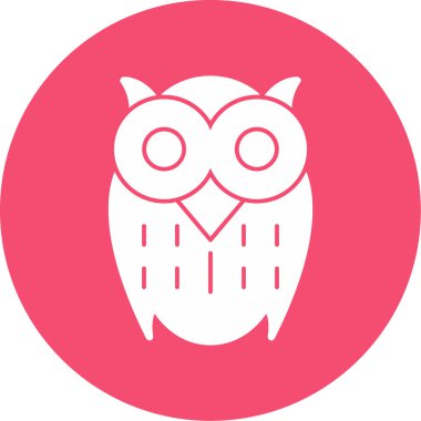 Baykuş düz simgesi, vektör illüstrasyonu 