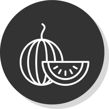 Karpuz düz ikon vektör çizimi             