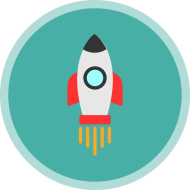 Roket. Web simgesi basit illüstrasyon 