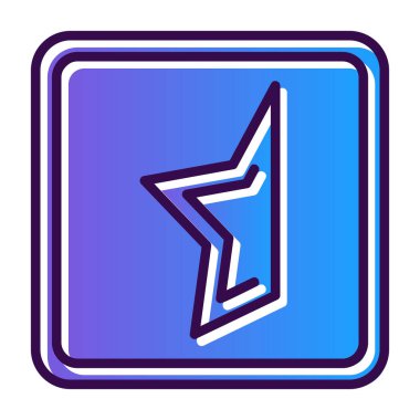 Yarım Yıldız web simgesi basit illüstrasyon 