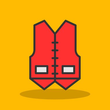 Yelek giysi simgesinin vektör illüstrasyonu 