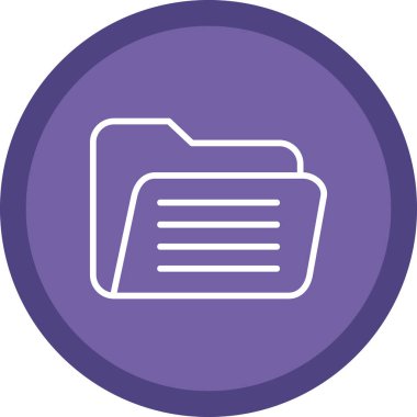 Açık klasör web simgesi, vektör çizim 