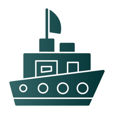 Gemi. Web simgesi basit illüstrasyon