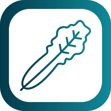 Taze roka yaprağı simgesi, web basit illüstrasyon