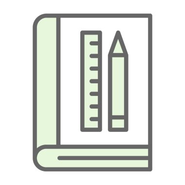 Kitap simgesi, vektör illüstrasyonu basit tasarım