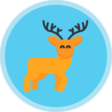 Ren geyiği simgesi basit bir resimleme