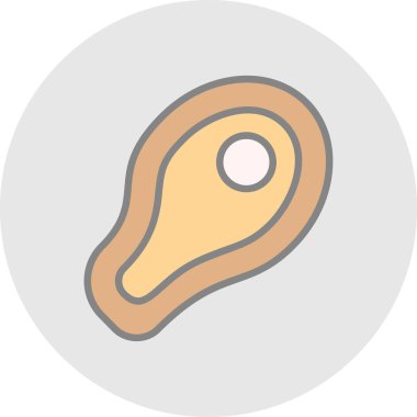 Et biftek ikonunun vektör illüstrasyonu 