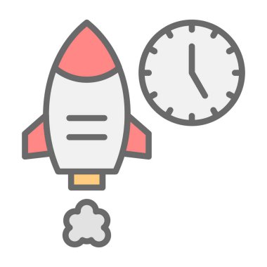 Beyaz arka planda yalıtılmış roket vektör simgesi