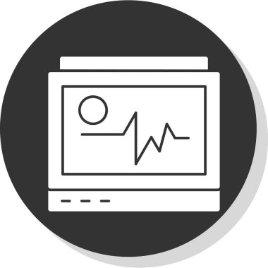 Ecg izleyici ikon vektör illüstrasyonu