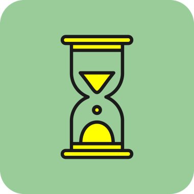 Kum saati. Basit web simgesi tasarımı. Vektör illüstrasyonu 