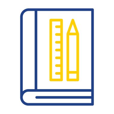 Kitap simgesi, vektör illüstrasyonu basit tasarım