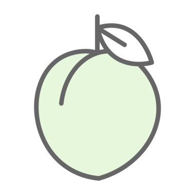 Şeftali simgesi vektör çizimi düz tasarım