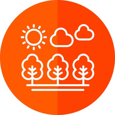 Orman ikonu vektör illüstrasyonu