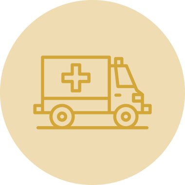 ambulans düz simgesi, web basit illüstrasyon