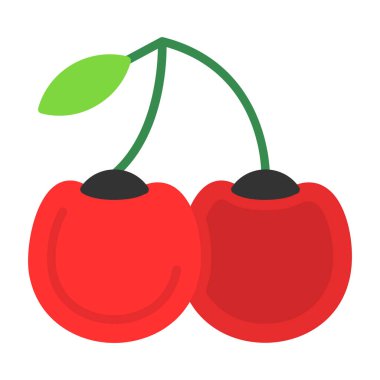 tatlı kiraz ikonu, vektör illüstrasyonu