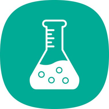 Bilim şişesi. Basit tasarım. Beaker vektör simgesi              