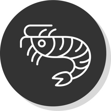 Basit Karides simgesi, vektör illüstrasyonu