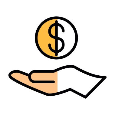 para vektörü düz renk simgesi