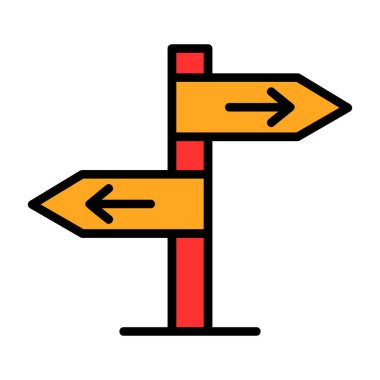 Yol işaretleri düz simge, vektör illüstrasyonu