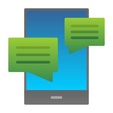 mobil sohbet simgesi, vektör illüstrasyonu