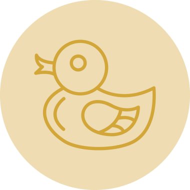 Kauçuk ördek ikonu. Vektör illüstrasyonu