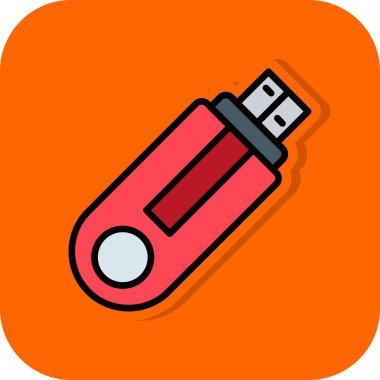 Usb satır simgesi. Tasarım için web şarkısı.