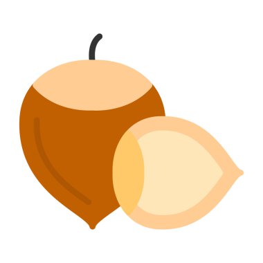 Fındık çizgi simgesi, vektör illüstrasyonu